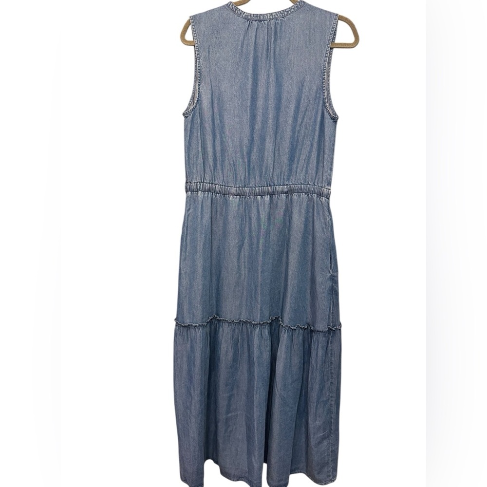 Lands End Sleeveless Ruffle Tiered Dress - Picture 5 of 10